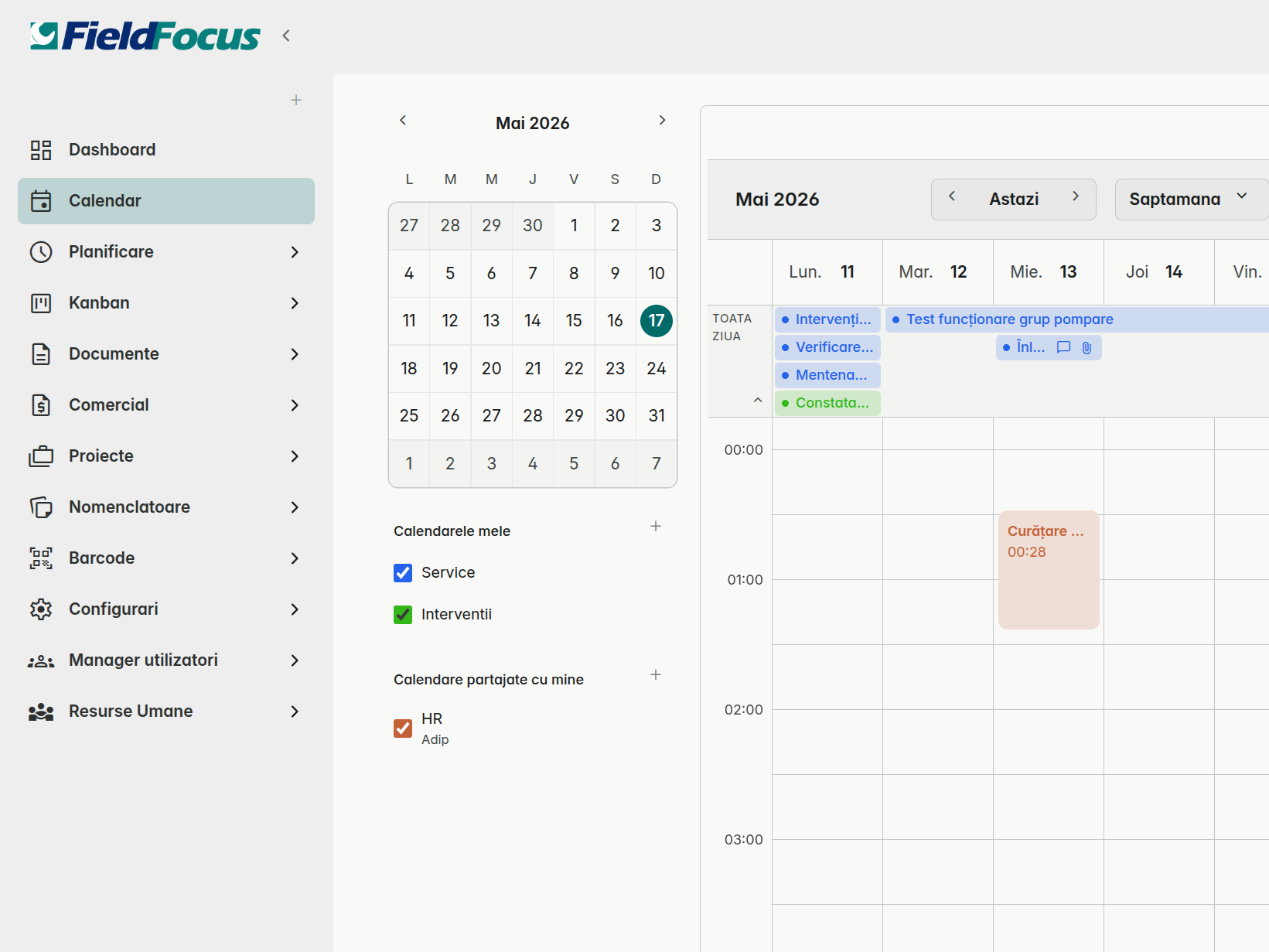 FieldFocus Calendar